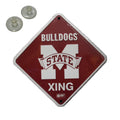 Mississippi State Bulldogs Metal Crossing Sign 6"x6"