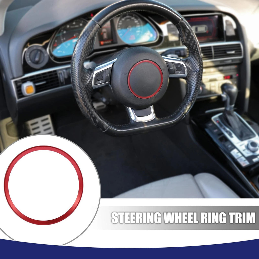 Red Steering Wheel Decal Sticker Cover Trim for Audi Q3 Q5 A5 (2012–2016)