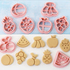 Set of 8 Cookie Cutters for Baking Projects - Fruit Theme Molds