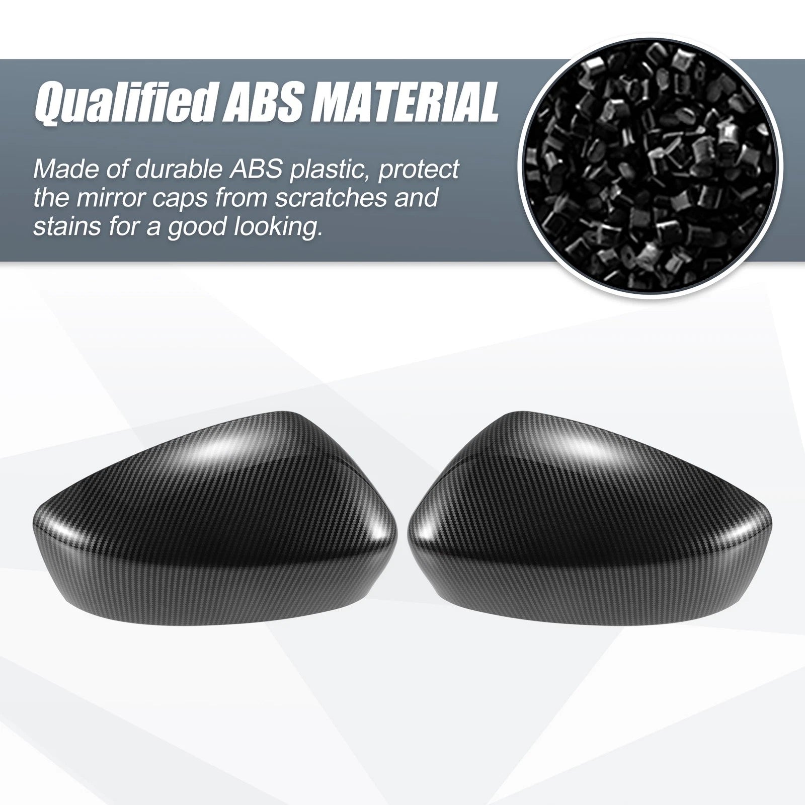 1 Pair Rearview Mirror Cover Overlay for Mazda 3 Axela (2014–2019) Carbon Fiber