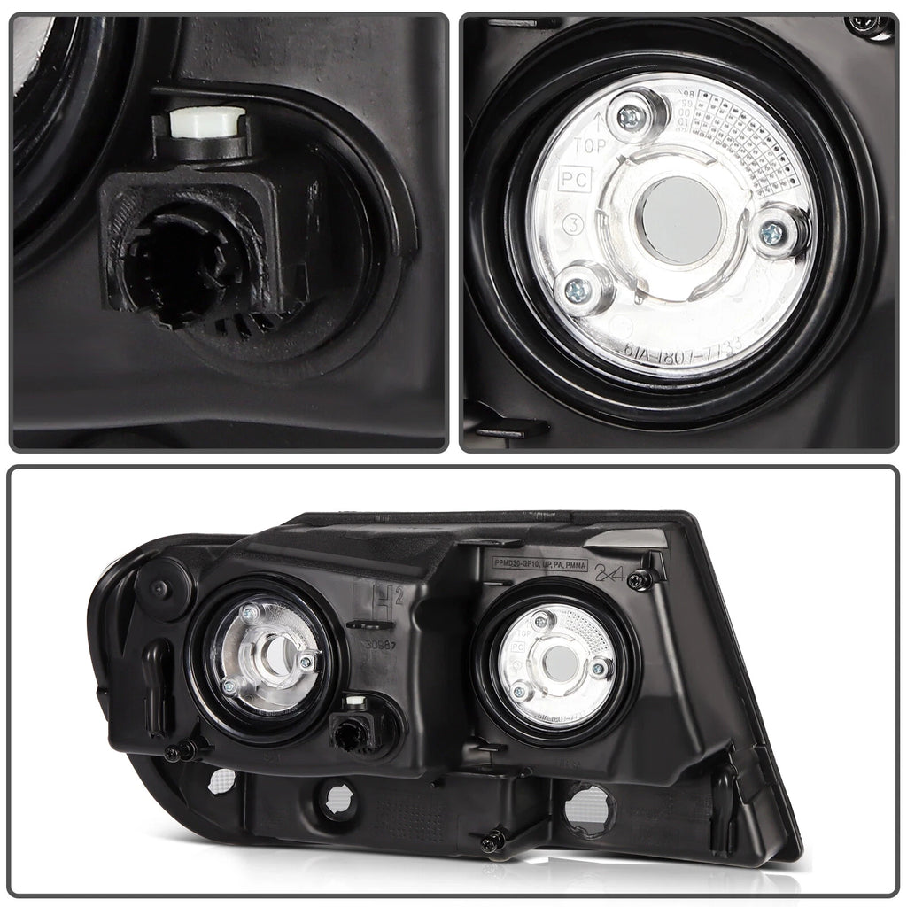 Headlight Assembly Set of 2 for Jeep Grand Cherokee (1999–2004) Black Housing