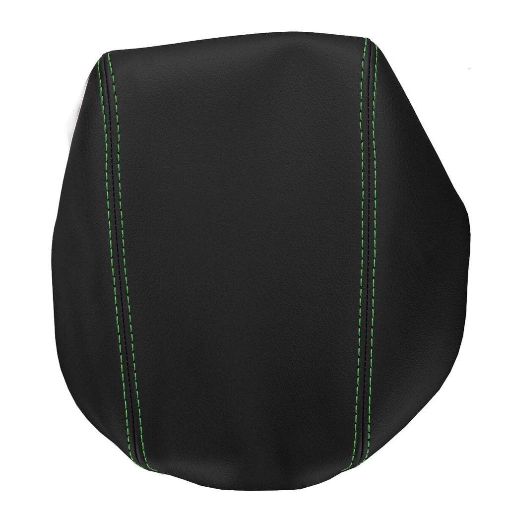 Leather Console Lid Armrest Cover for Subaru Impreza WRX (2000–2007) Green Stitch