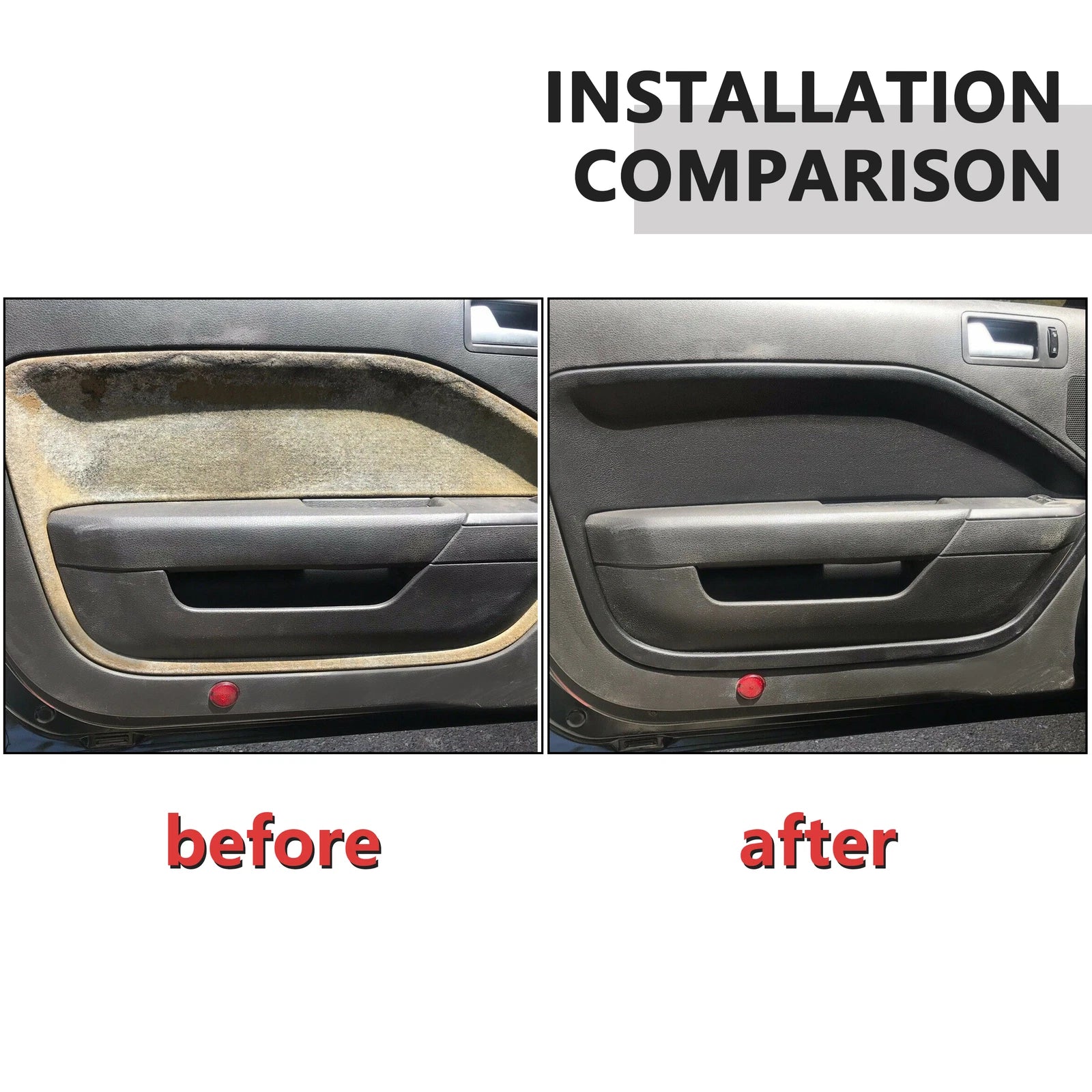 2X Front Door Panel Black Insert Hard Cover Kit for Ford Mustang (2005–2009)