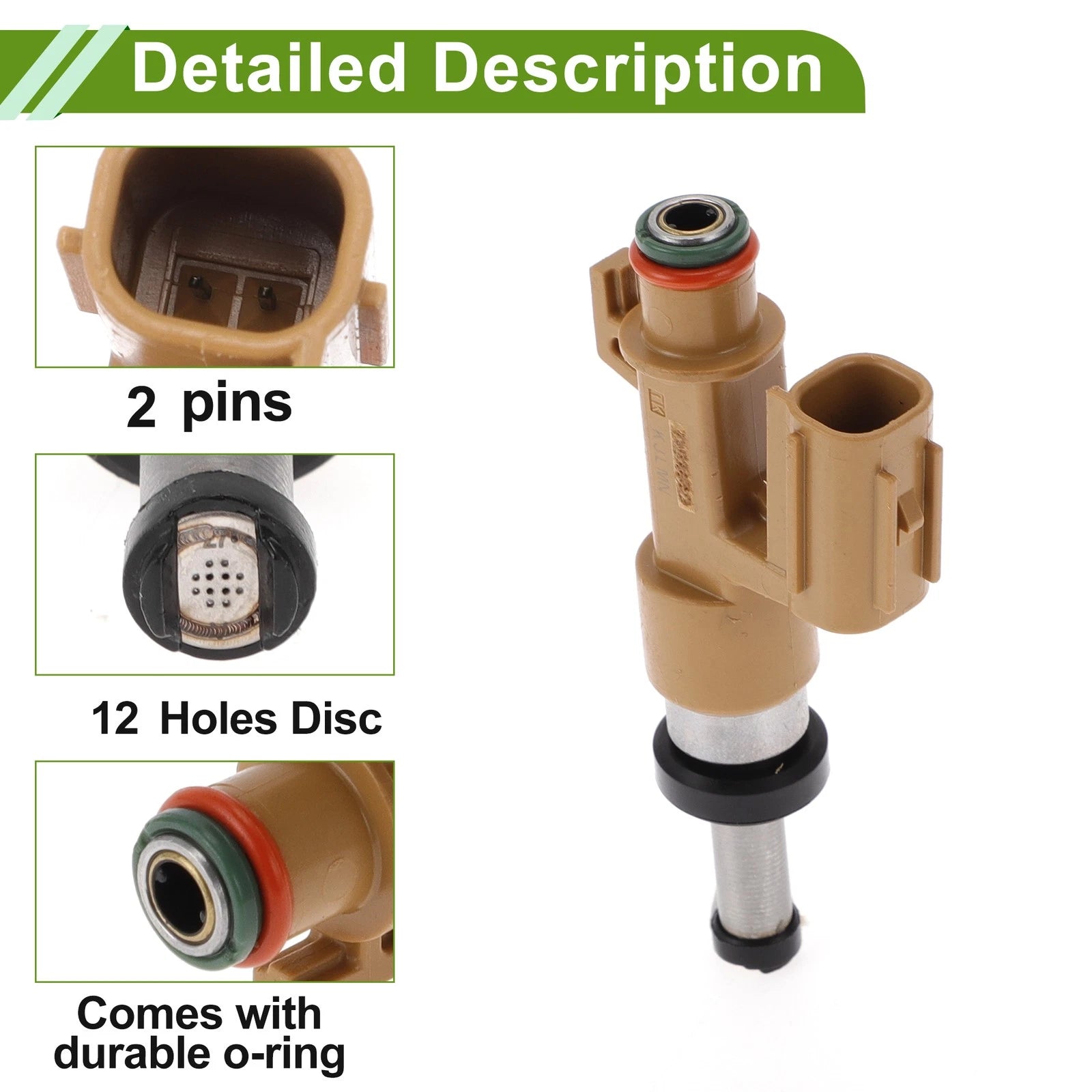 Fuel Injector for Lexus GX460 (2010–2012) 1 Pcs Brown Silver Tone