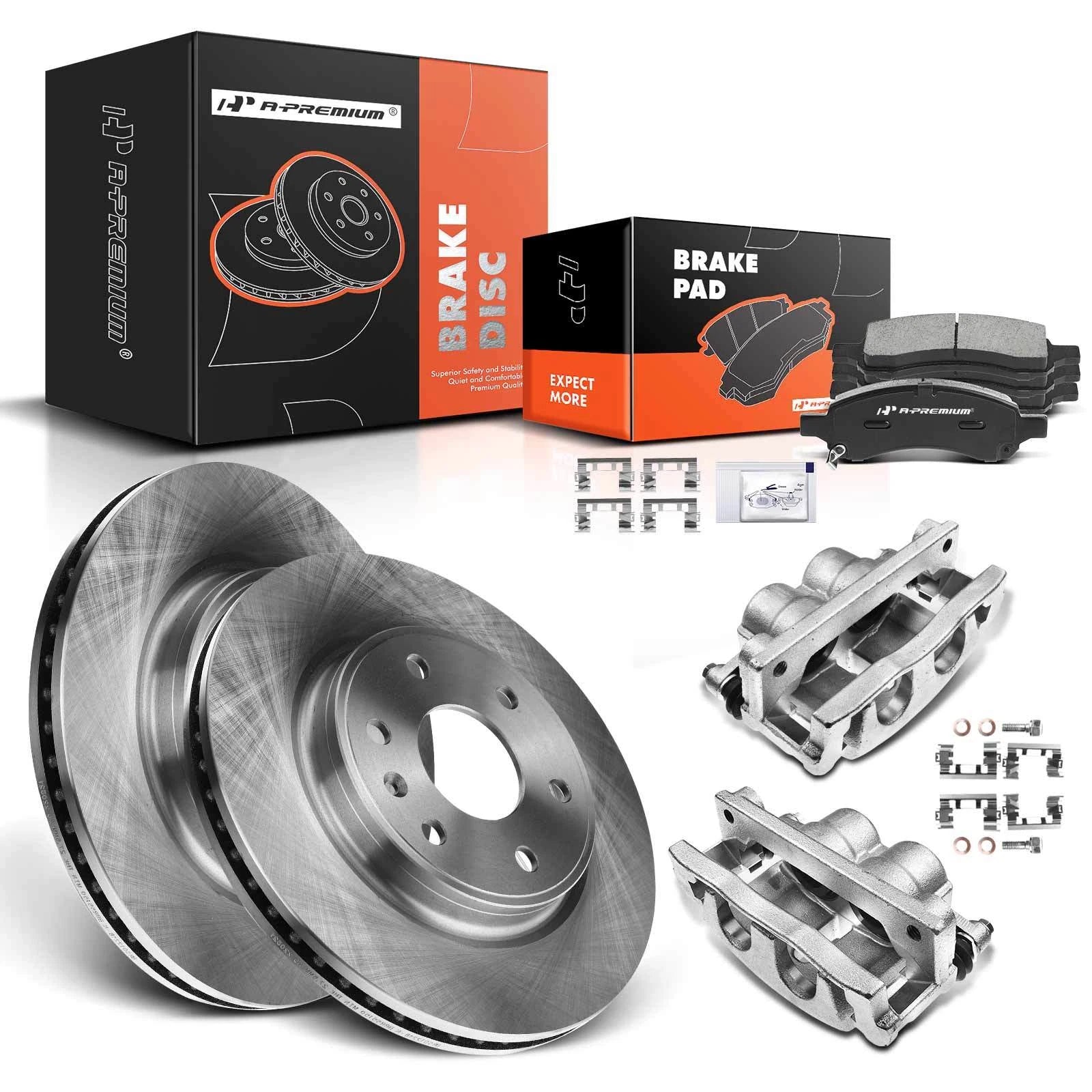 Set of 2 Front Brake Rotors & Pads for Buick Chevrolet Saturn