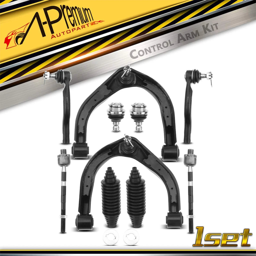10x Front Control Arm with Ball Joint Tie Rod End for Nissan Titan Armada (2004–2023)