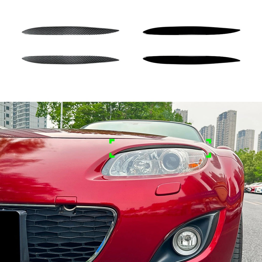 2X Front Headlight Eyelid Trim for Mazda MX-5 NC Miata (2009–2015)