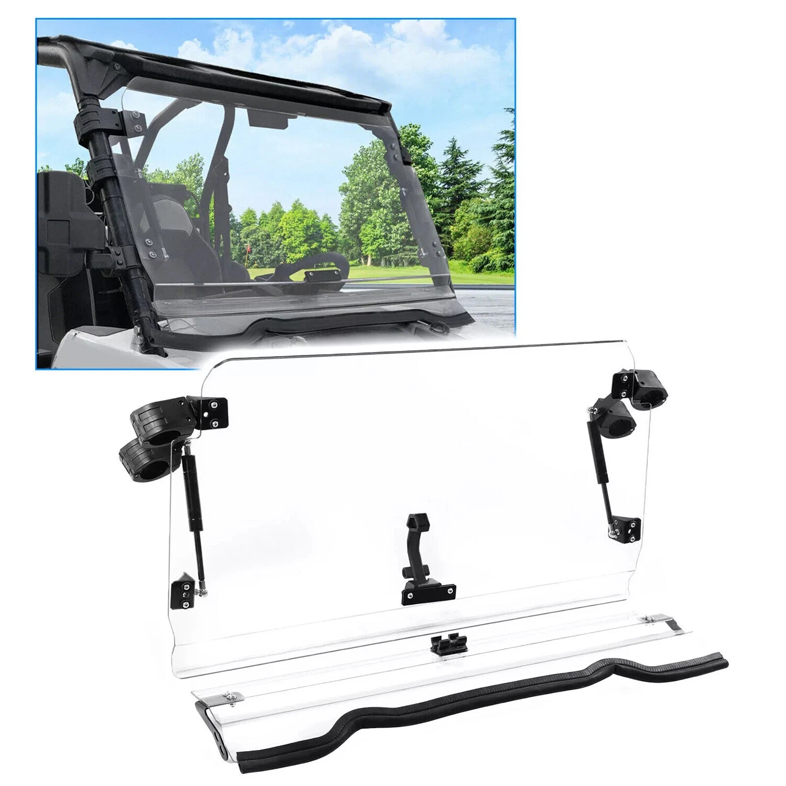 Fold Down Windshield for Polaris RZR 900/XP 1000/S 900 (2014–2018)