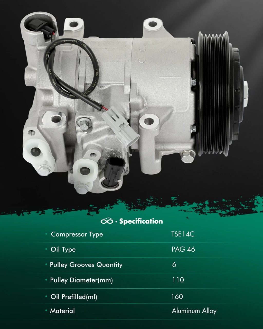 AC Compressor for Subaru Legacy Outback 3.6L (2010–2016)