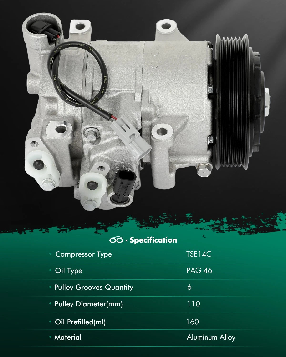 AC Compressor for Subaru Legacy Outback 3.6L (2010–2016)