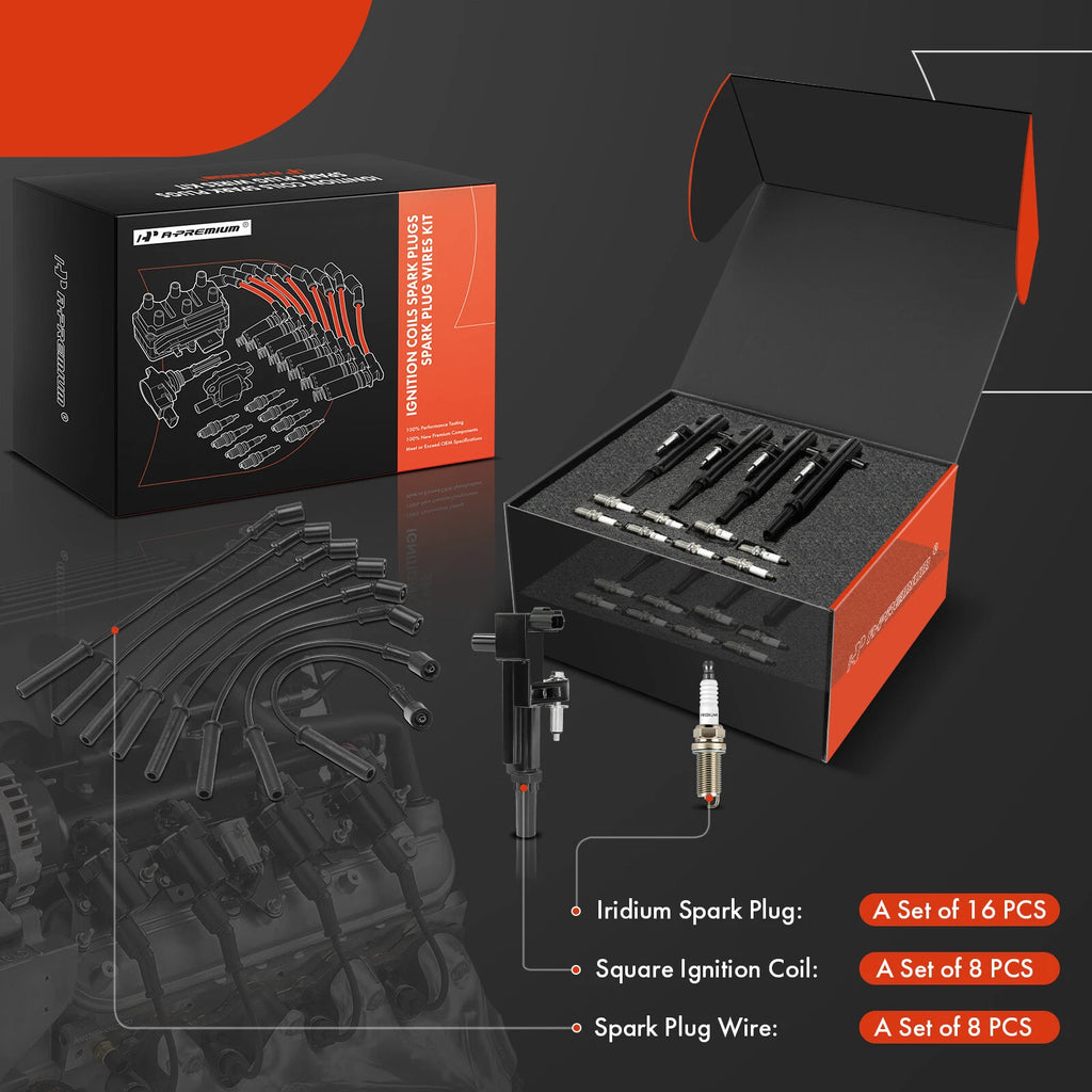 Set of 8 Ignition Coils & 16 Iridium Spark Plugs for Chrysler