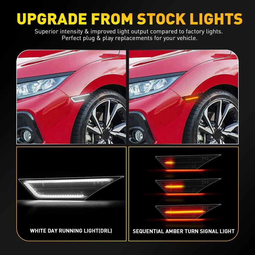 Sequential Switchback LED Turn Signal Side Marker for Honda Civic (2016–2021)