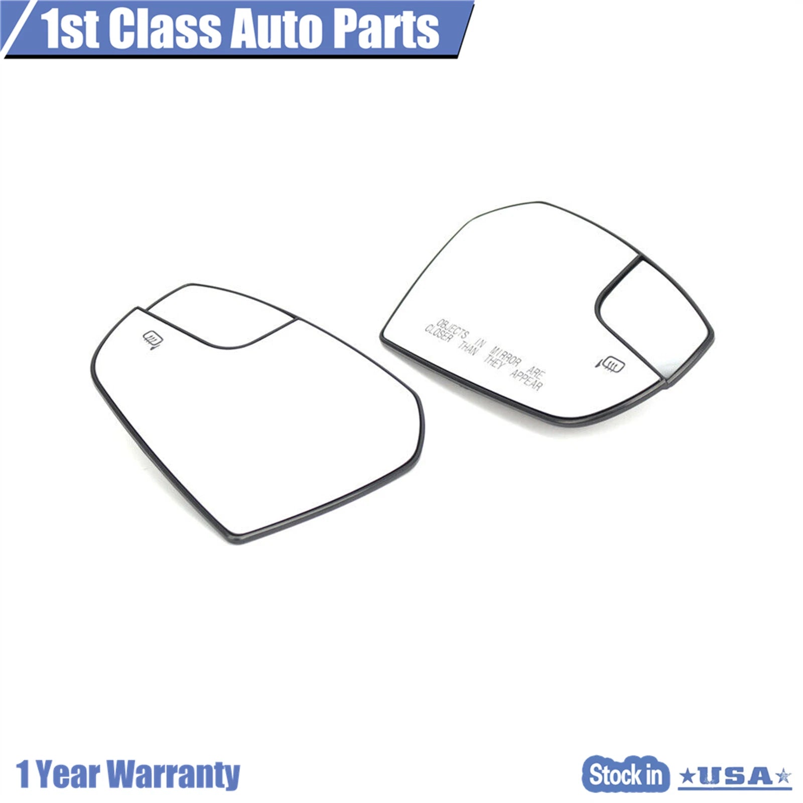 Pair of Rear View Mirror Glass with Backplate for Ford Escape (2017–2018)