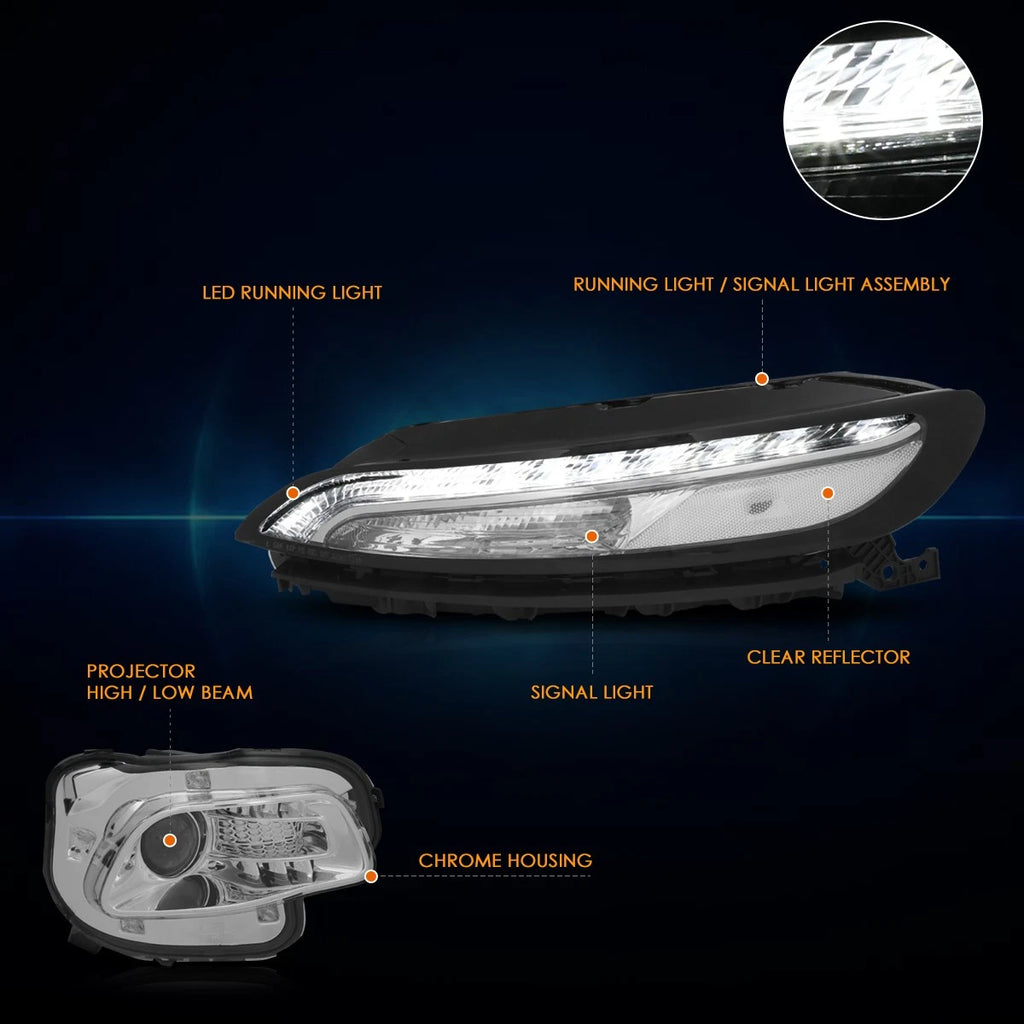 LED Daytime Running Lamps Projector Headlights for Jeep Cherokee (2014–2018)