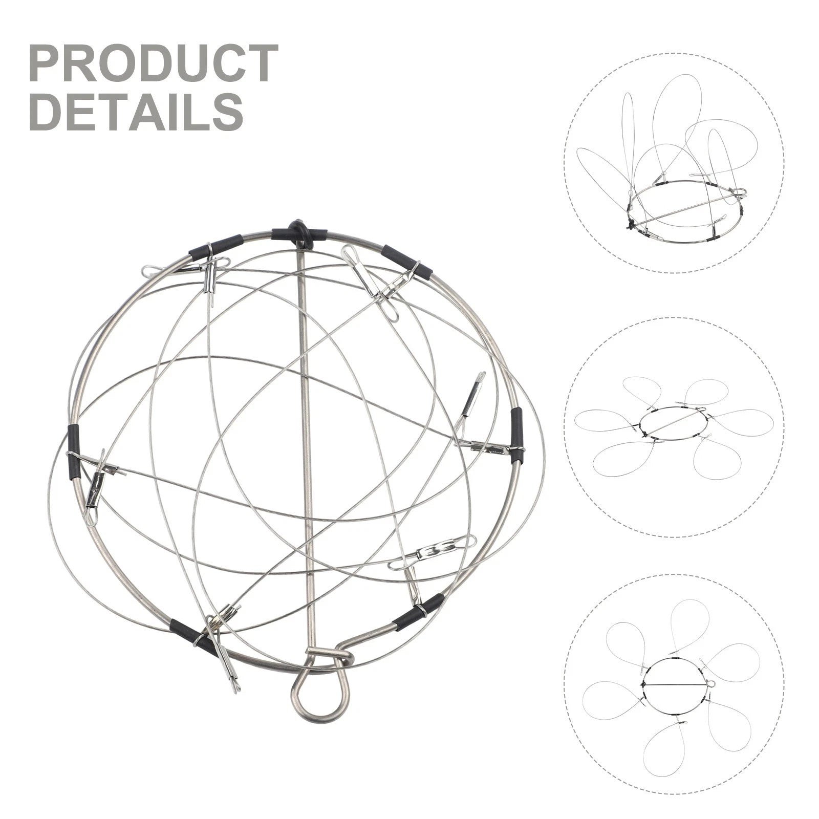 Crab Snare Fishing Tool 68 Rings Stainless Steel for Rivers and Beaches