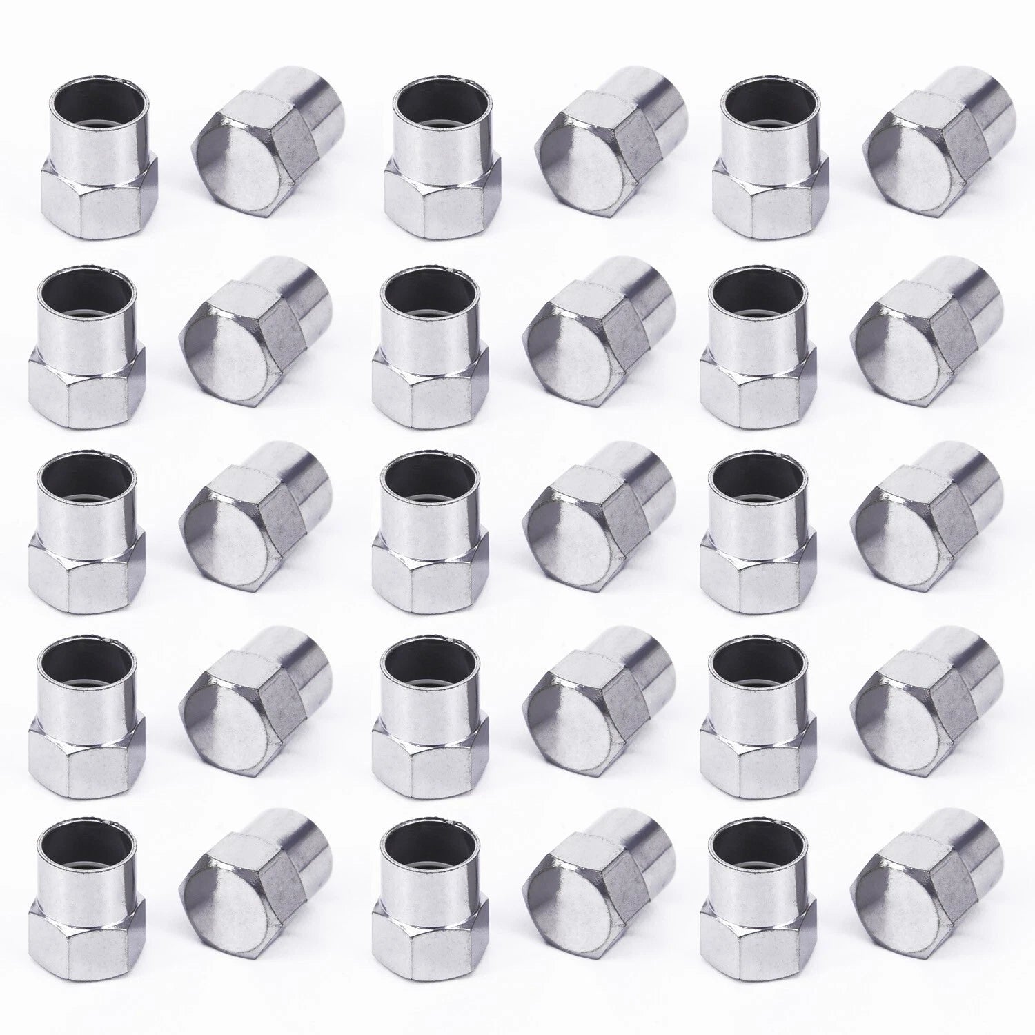 100Pcs Chrome Tire Valve Stem Caps for Car Truck