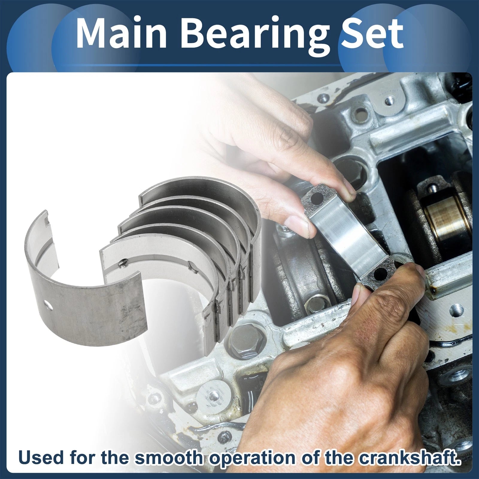 Main Bearing Set No.1170231020 for Toyota Corona (1973–1999) 6 Pcs