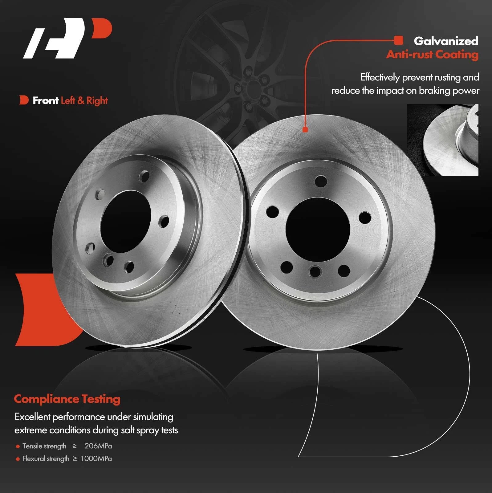 Front Disc Brake Rotors for BMW 325Ci 325i 328i (2001–2006)