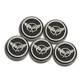 Chrome Cap Covers w/White Carbon Fiber Inlay for 97-04 Chevy Corvette Automatic