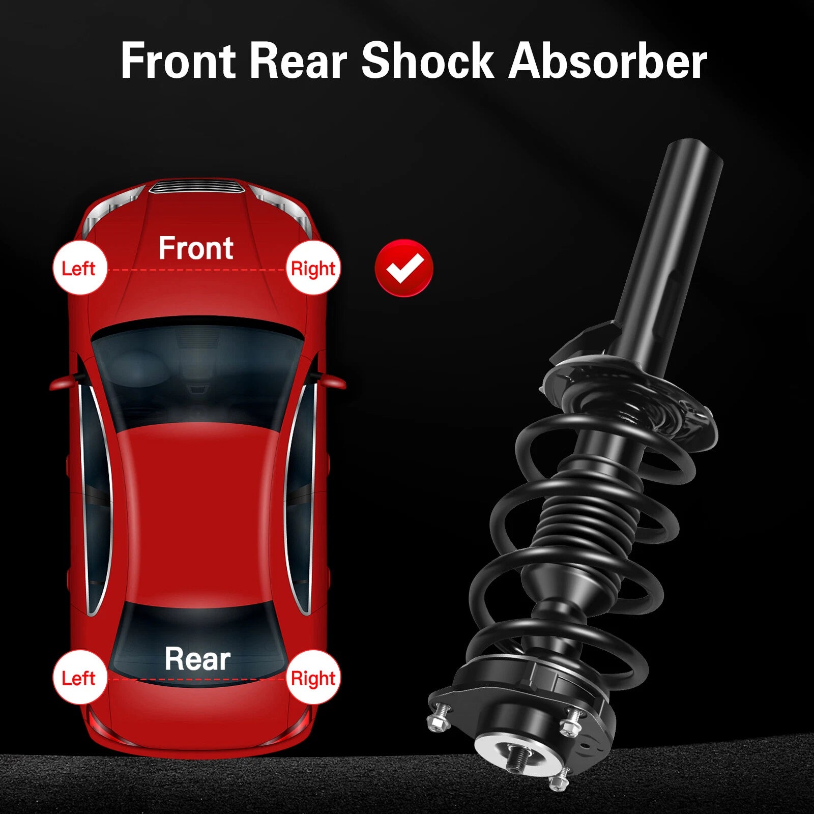 Set of 2 Front Complete Struts with Spring Assembly for VW Passat Rabbit (2006-2009)