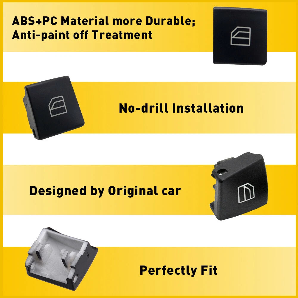 Set of 4 Window Switch Button Cover Caps for Mercedes-Benz W204 W212 W166