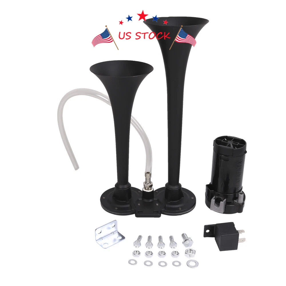 Dual Trumpet Air Horn System for Car/Truck (12V)