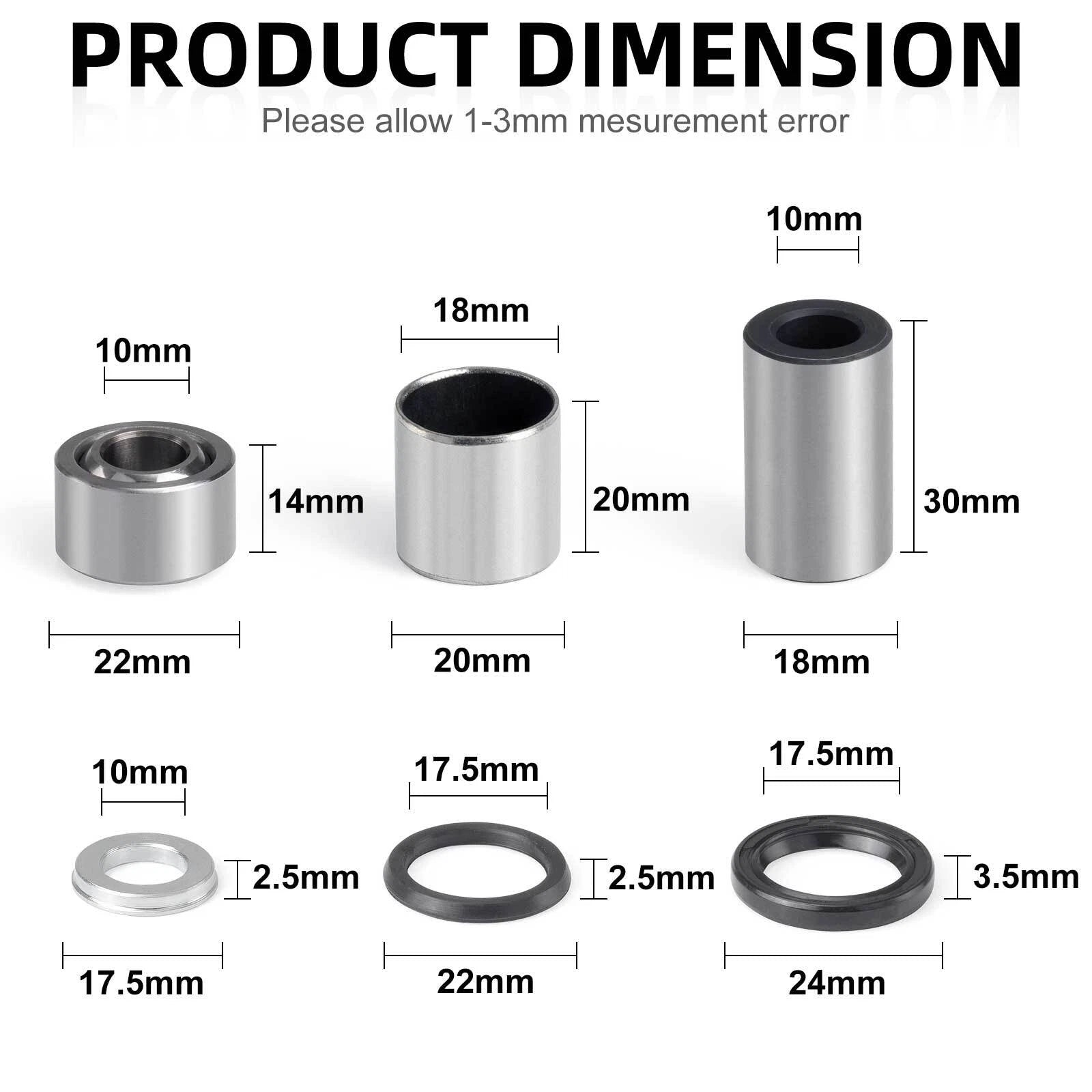 Front Upper Lower Shock Bushing Kit for Honda TRX400EX (1999-2004)