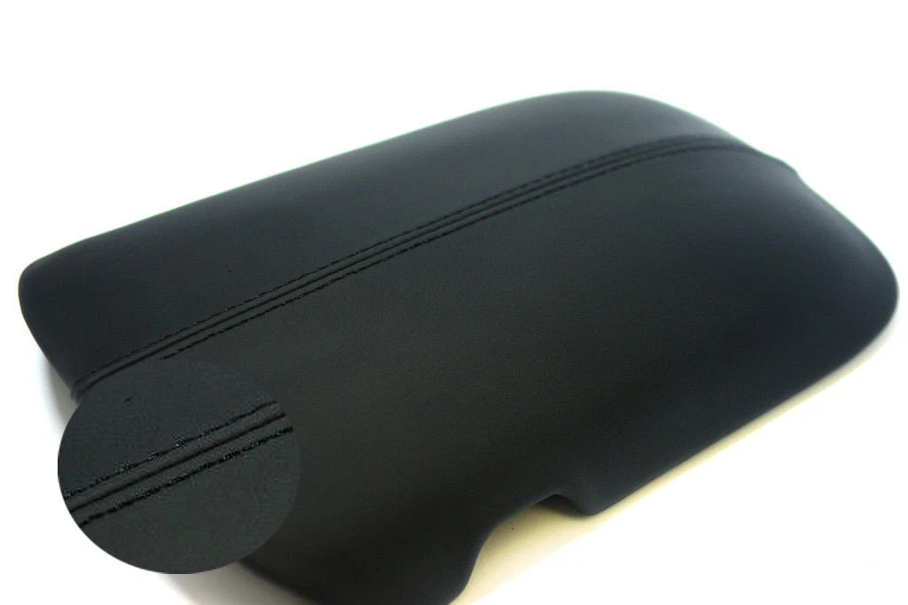 Center Console Armrest Cover for Ford Mustang (2015–2019) Black Vinyl Leather