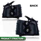 Set of 2 Black Housing Headlights for Chevy Silverado 1500 2500 HD