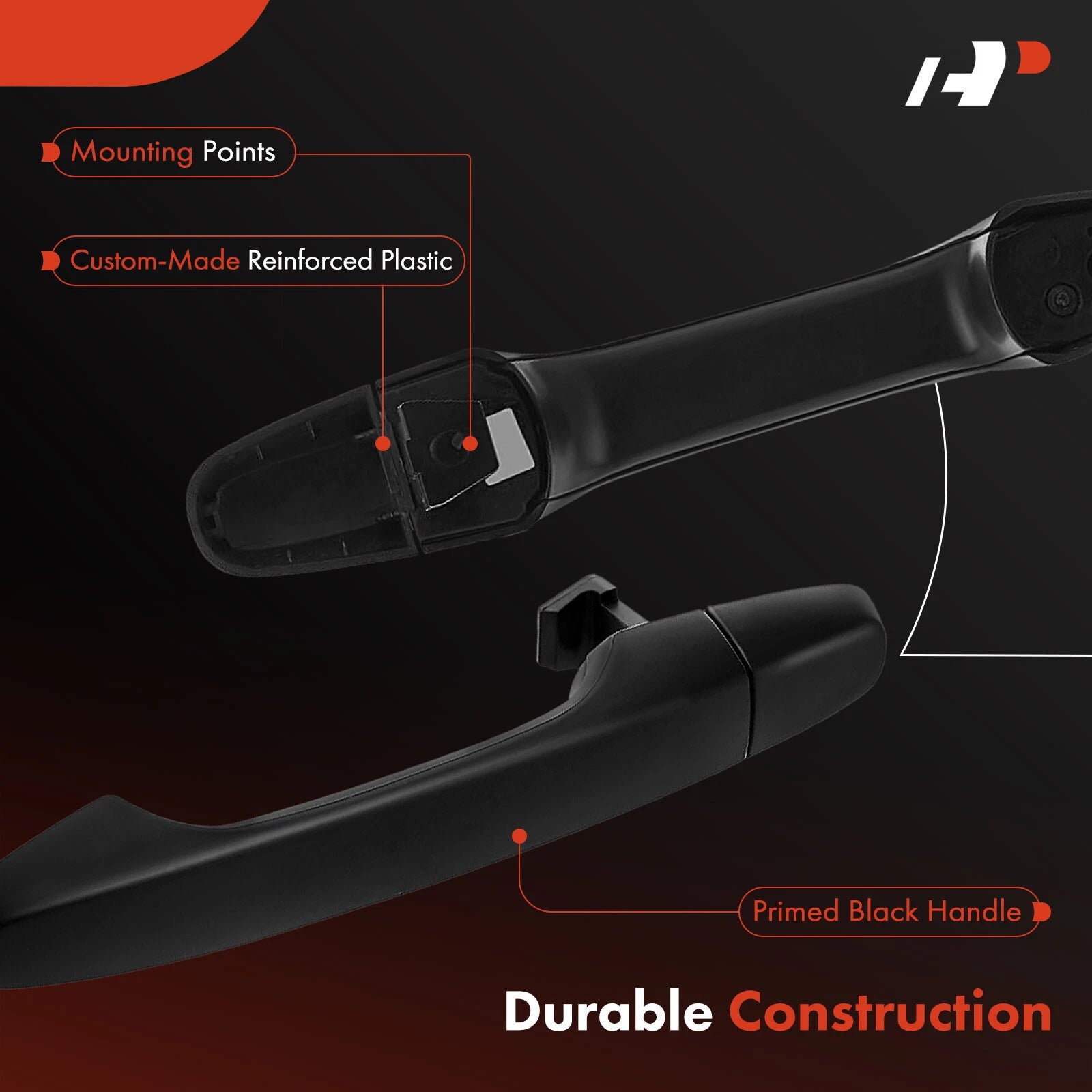 Front Right Black Exterior Door Handle for Honda Civic CR-V (2012–2016)