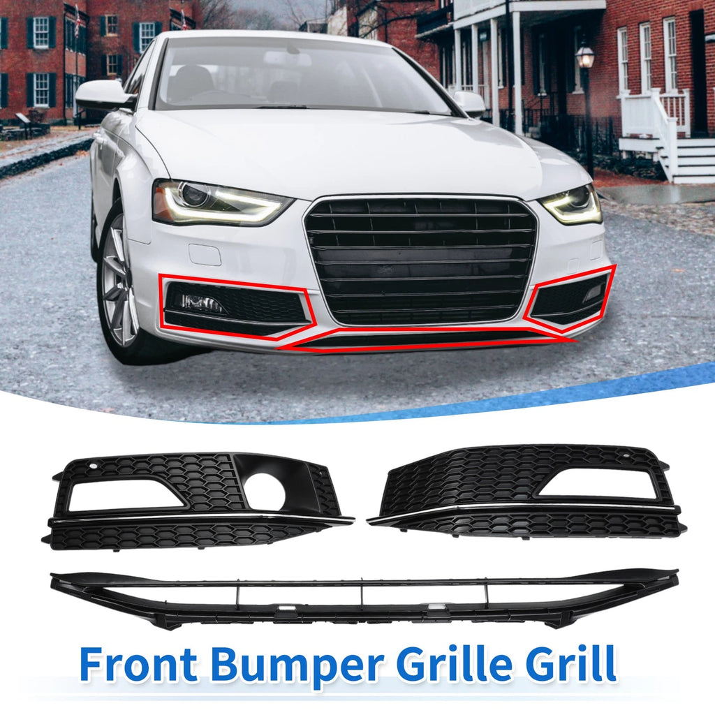 Front Lower Bumper Grille for Audi A4 (2013–2015) Sport Style with Hole