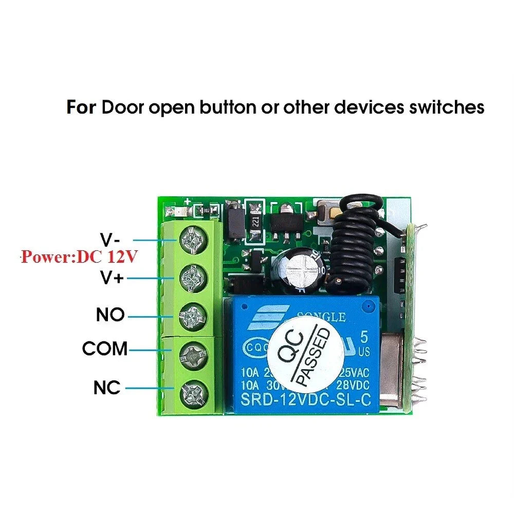 1 x 12V Relay Wireless RF Garage Door Remote Control for Garage Door (N/A)