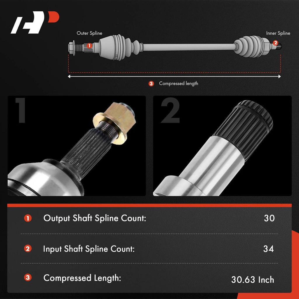 Rear Left CV Axle Assembly for Chevy Equinox GMC Terrain (2018-2020)