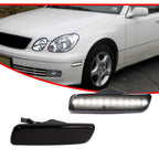 Smoked Lens White Front Side Marker Lights for Toyota Lexus Scion