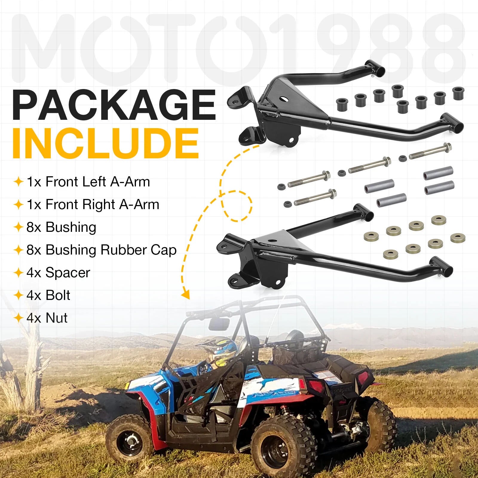 Front Control A-Arm Kit for Polaris RZR 170 (2009–2021) #0454270-067 #0454271-067