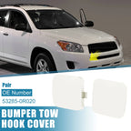 1 Pair Front Tow Hook Cap for Toyota RAV4 (2009–2012) 53285-0R020 53286-0R020 White