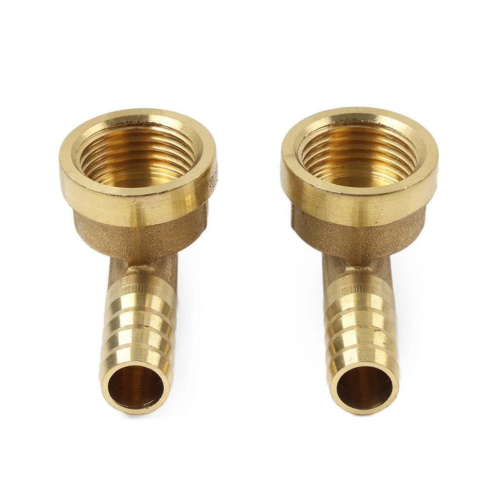 2pcs Brass Hose Barb Fitting Elbow 12mm x G1/2 for Automotive