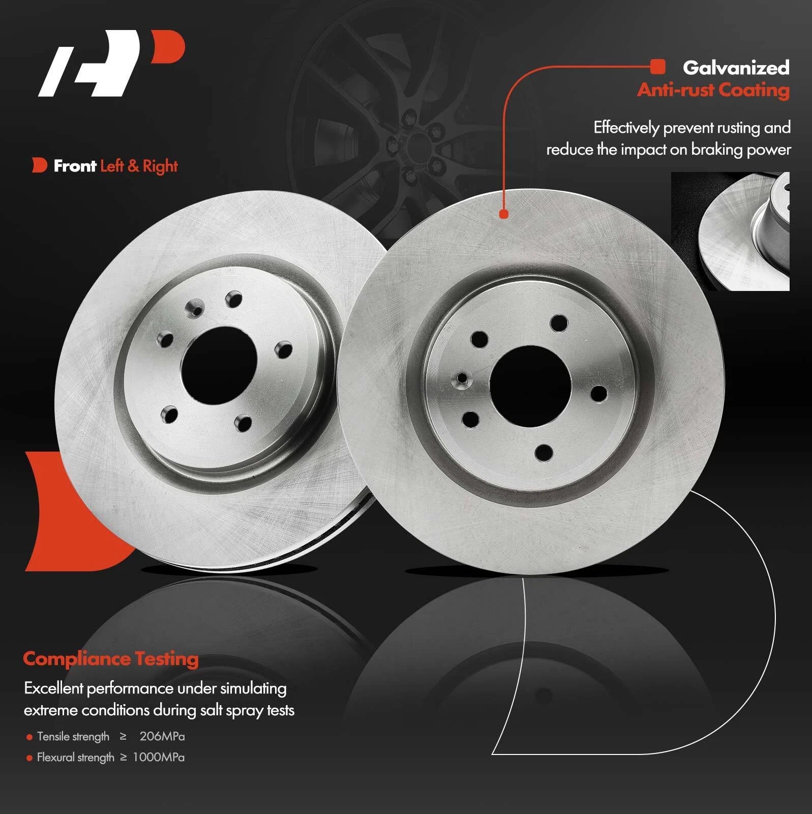 Front Disc Brake Rotor for Ford Explorer, Flex, Taurus, Lincoln MKT (2011-2019)