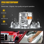 Chrome Headlights for Ford E150-E450 F650 F750 (2008–2021)