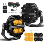 3.5 Inch Round LED Pod Lights Spot Beam with Amber Cover for Off Road (9-32V)