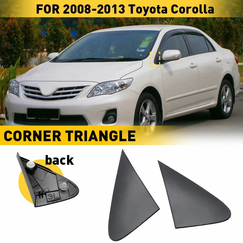 2pcs Side View Mirror Fender Corner Trim Cover for Toyota Corolla (2008–2013)