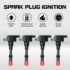 Set of 4 Ignition Coils for Honda Civic Hybrid L4 1.3L (2003–2015) 30520PWA003 30520PWAS01 UF373