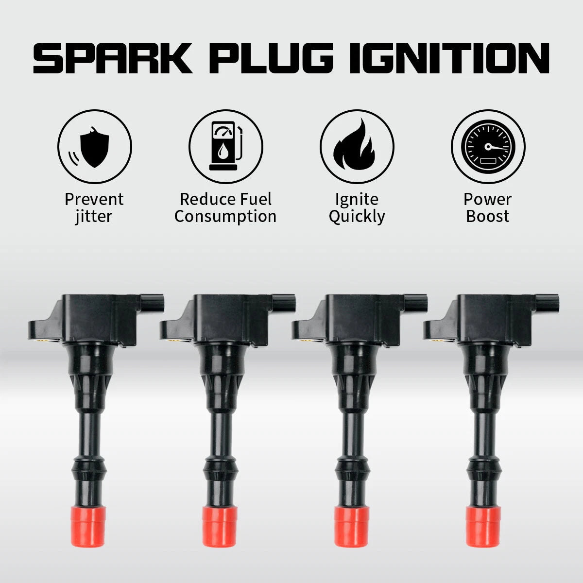 Set of 4 Ignition Coils for Honda Civic Hybrid L4 1.3L (2003–2015) 30520PWA003 30520PWAS01 UF373