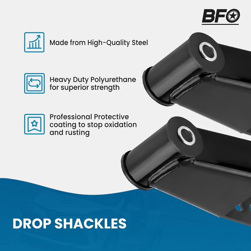 Adjustable 1"-2" Rear Drop Shackles Lowering Kit for Ford F-100 F-150 (1973–1996)