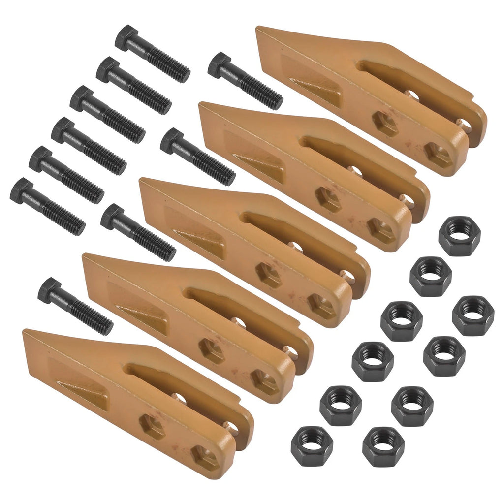 Set of 5 Skid Steer Trenching Bucket Teeth for 5/8 Inch Bucket Lip