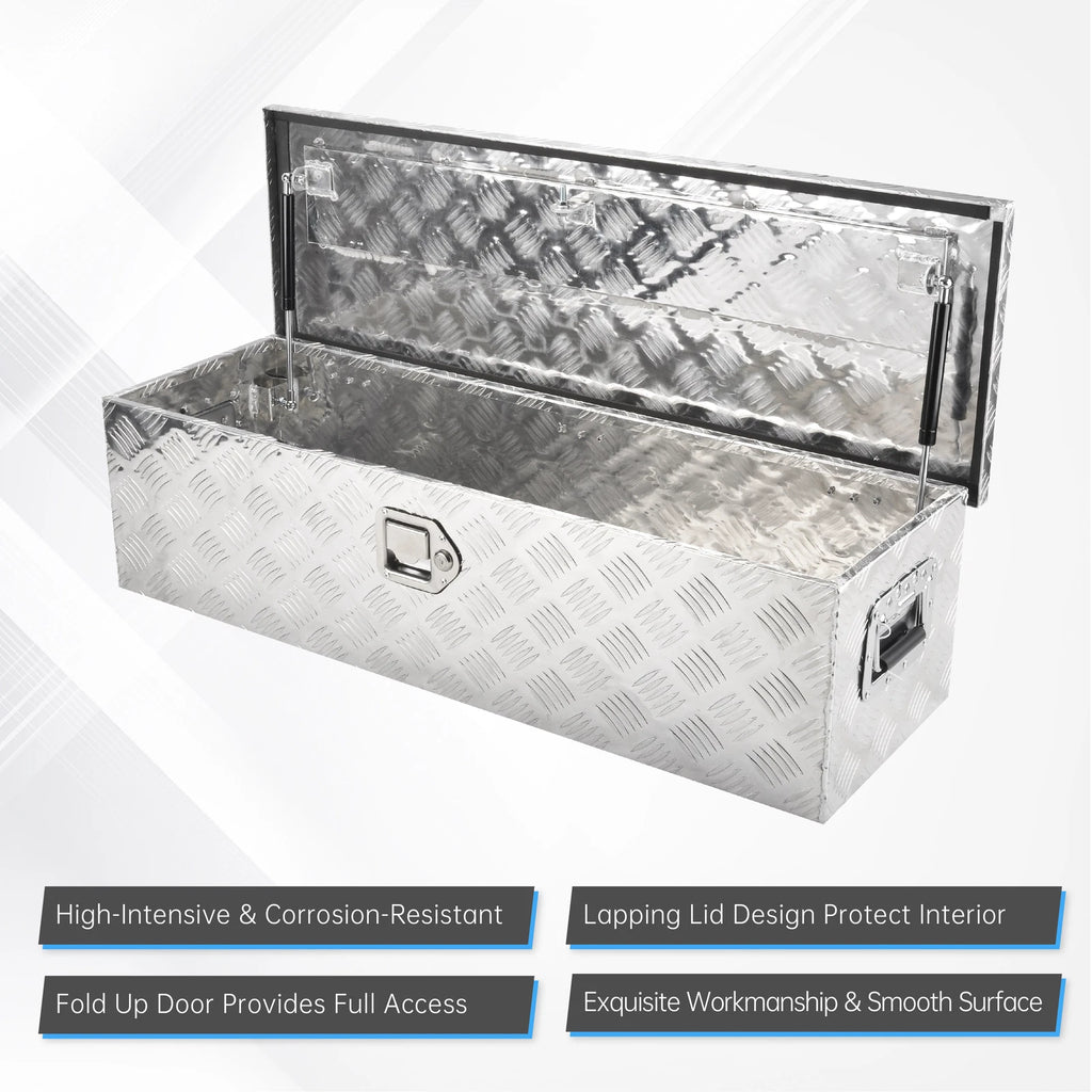 Chrome Aluminum Tool Box for Pickup Truck (39"x13"x10")