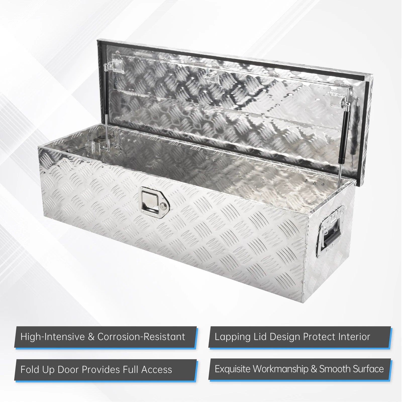 Chrome Aluminum Tool Box for Pickup Truck (39"x13"x10")