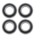 Set of 4 6208-2RS Bearings for (40×80×18mm, Double Rubber Seals)
