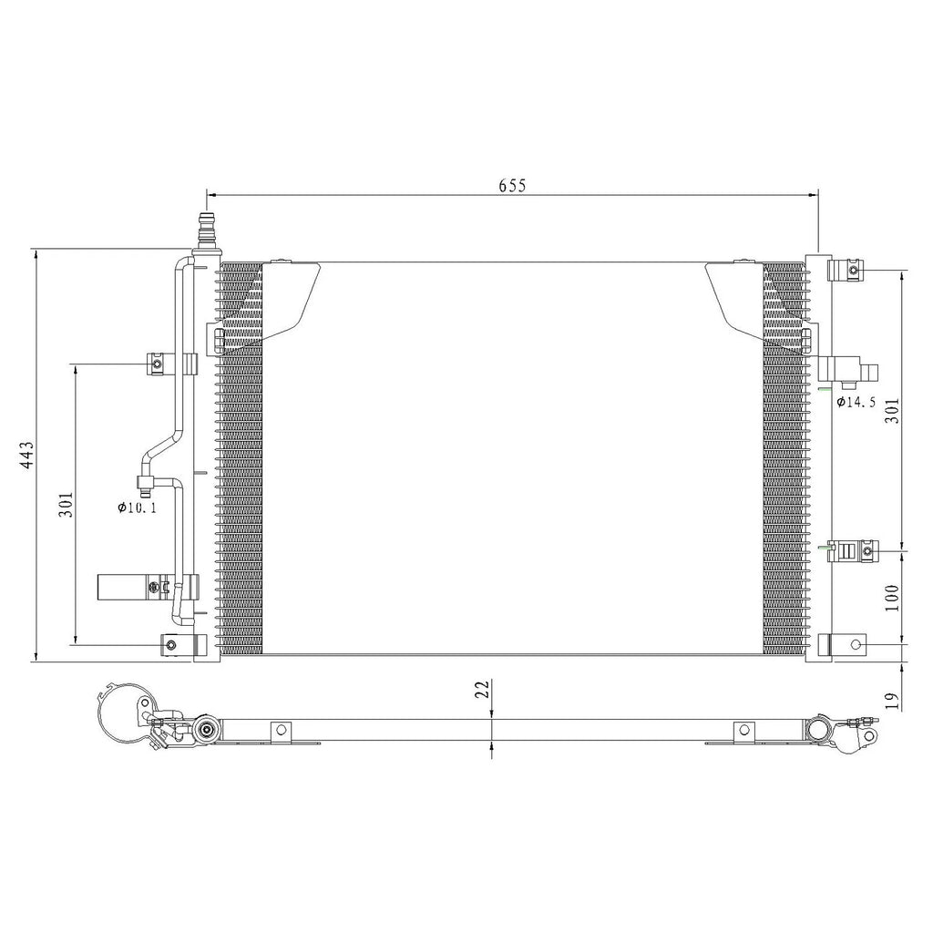 Replacement A/C Condenser Repair Part For 2001-2005 Volvo S60