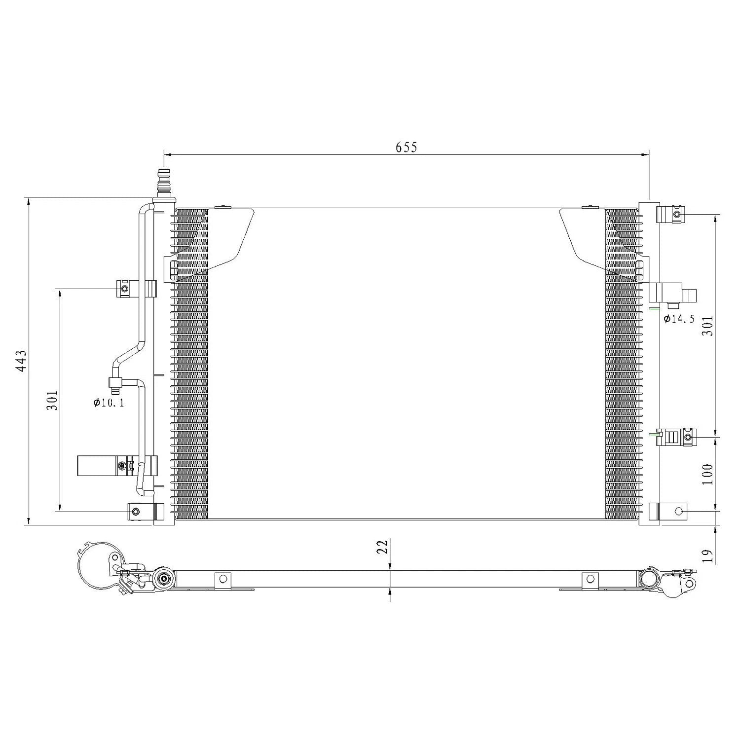 Replacement A/C Condenser Repair Part For 2001-2005 Volvo S60